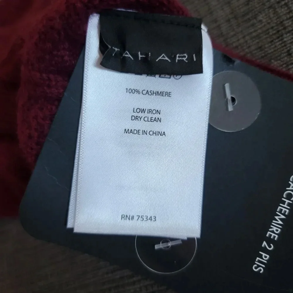 TAHARI Women's 100% Cashmere Gloves 10 inch long